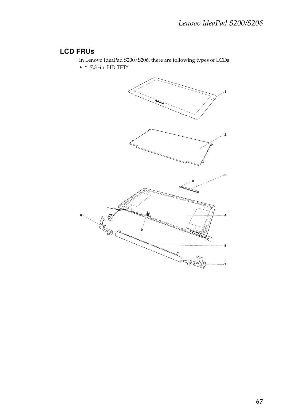 Lcd frus, 67 lcd frus | Lenovo IdeaPad S206 User Manual | Page 71 / 83