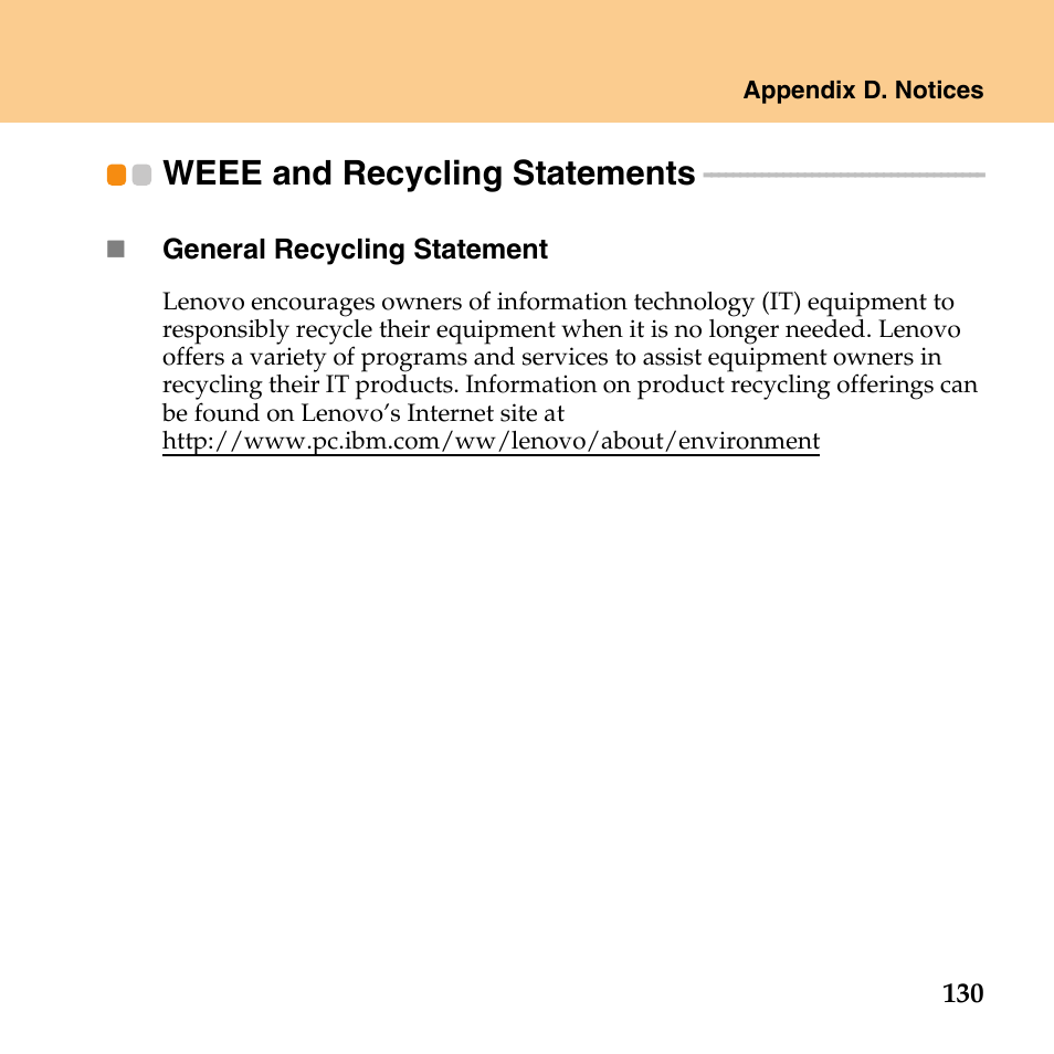 Weee and recycling statements, Weee and recycling, Statements | Lenovo IdeaPad Y430 User Manual | Page 139 / 150