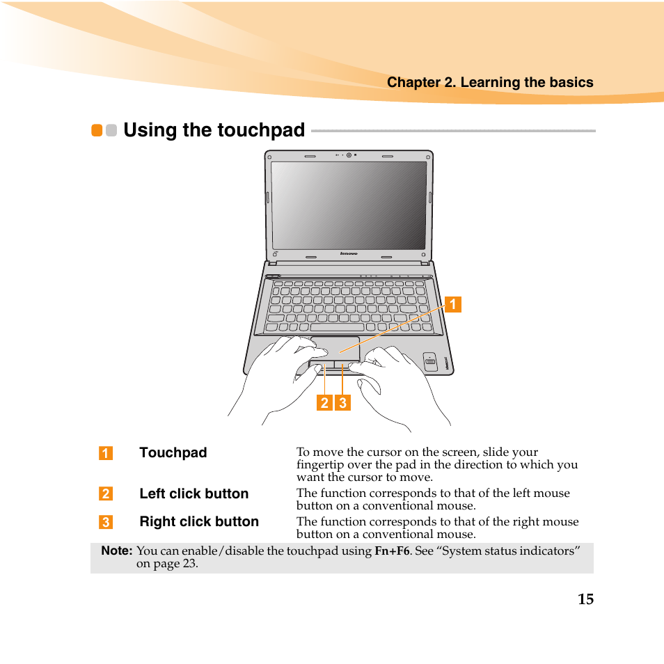 Using the touchpad | Lenovo IdeaPad U460 User Manual | Page 29 / 143