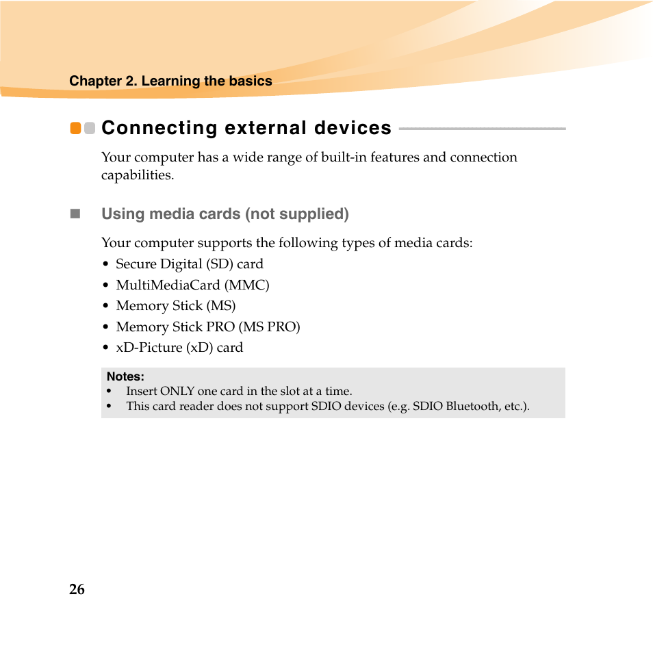 Connecting external devices | Lenovo IdeaPad U460 User Manual | Page 40 / 143