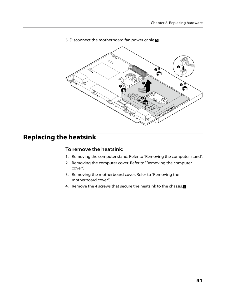 Replacing the heatsink | Lenovo IdeaCentre B305 User Manual | Page 43 / 64