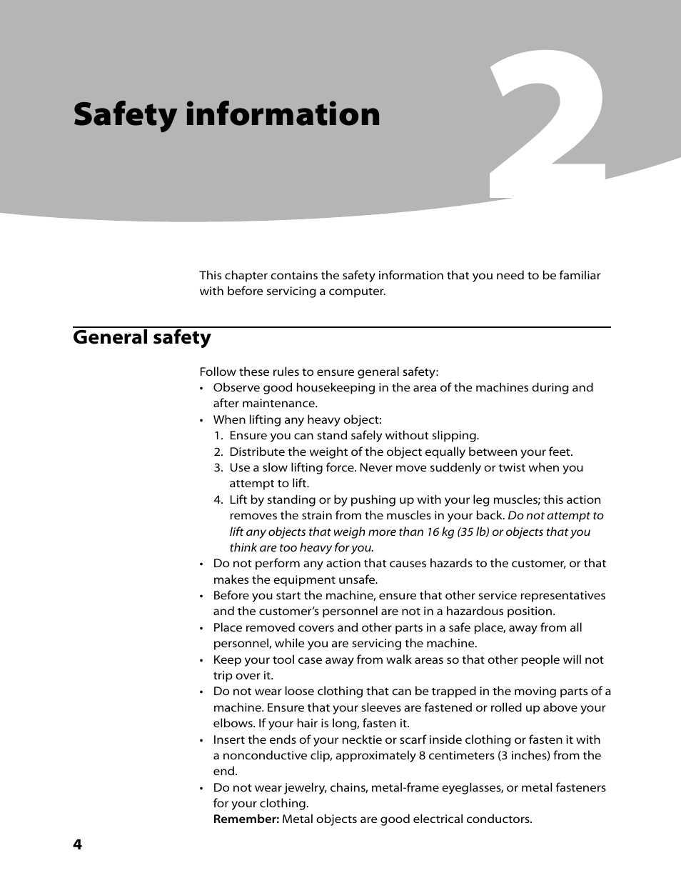 Safety information | Lenovo IdeaCentre B305 User Manual | Page 6 / 64