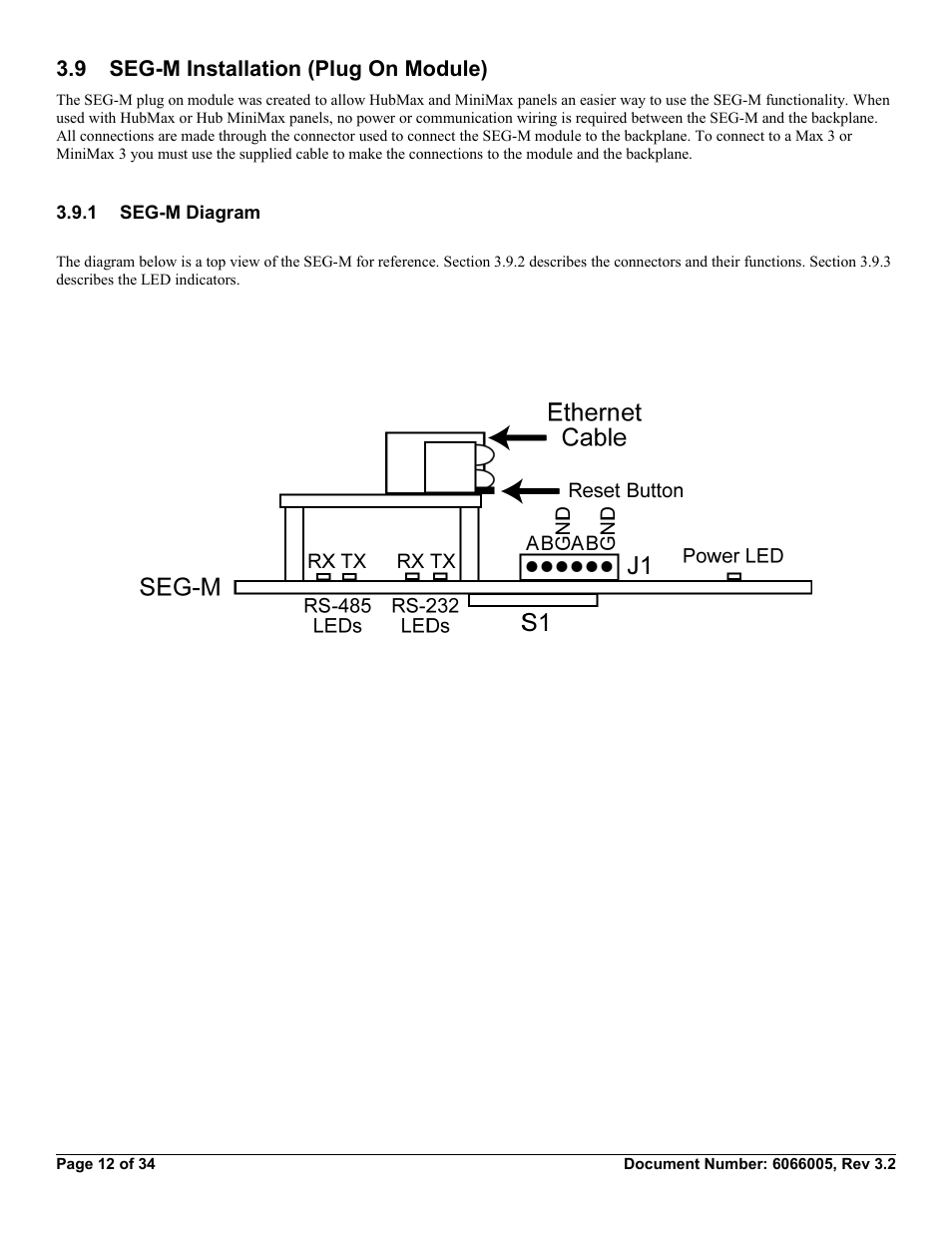 9 seg-m installation (plug on module), 1 seg-m diagram | American International Electric SEG-M User Manual | Page 12 / 34