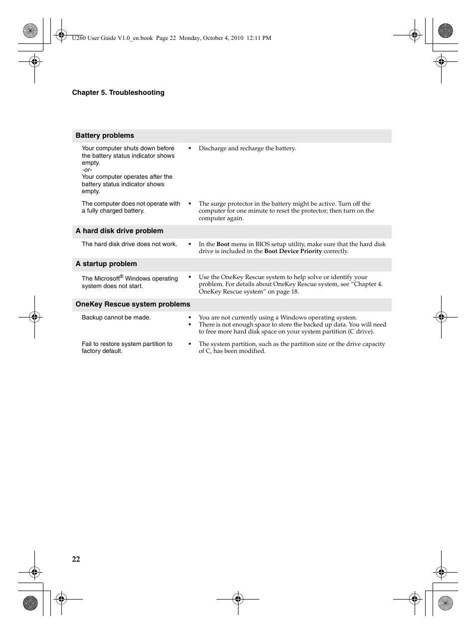Lenovo IdeaPad U260 User Manual | Page 26 / 42