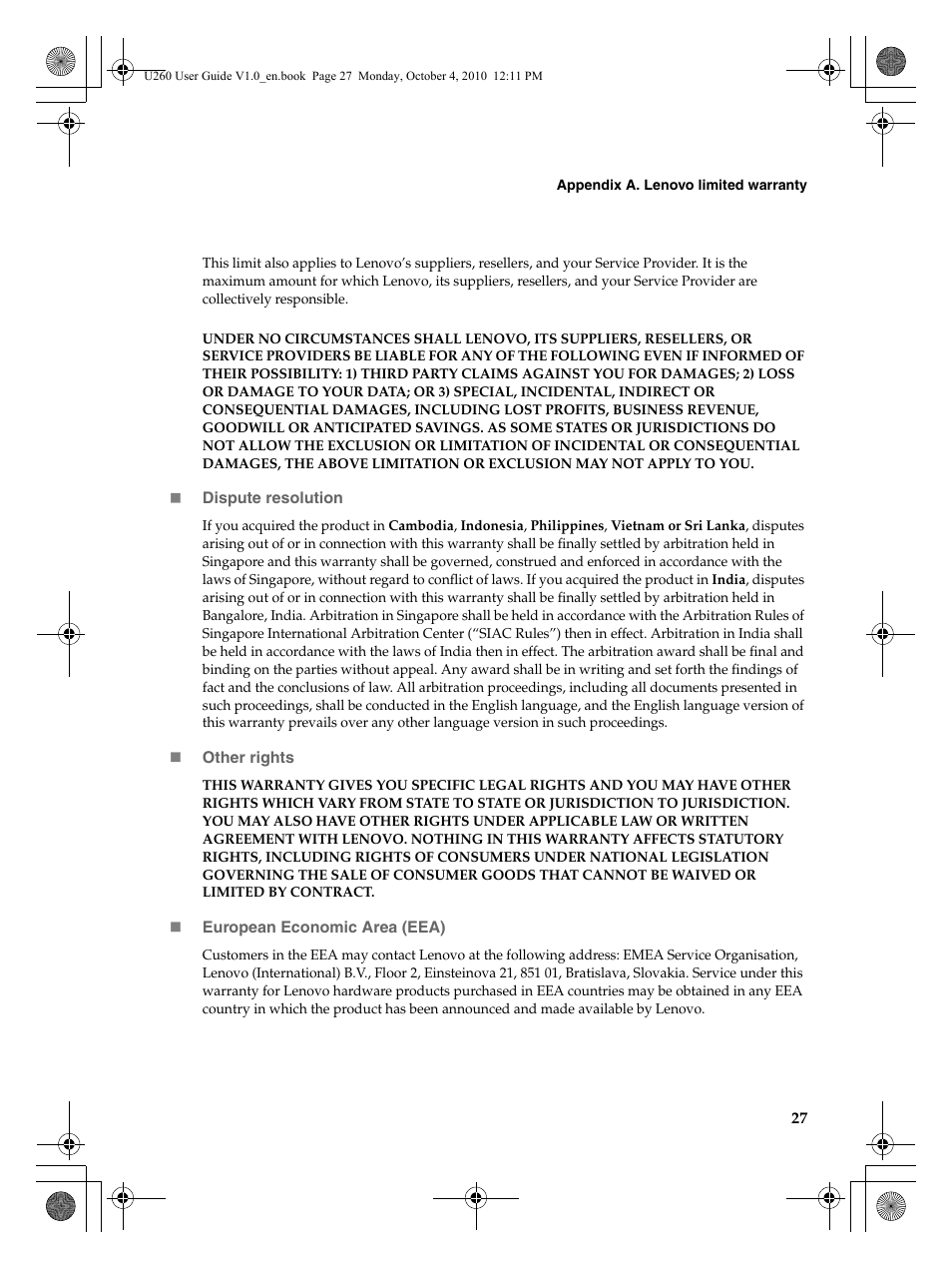 Lenovo IdeaPad U260 User Manual | Page 31 / 42