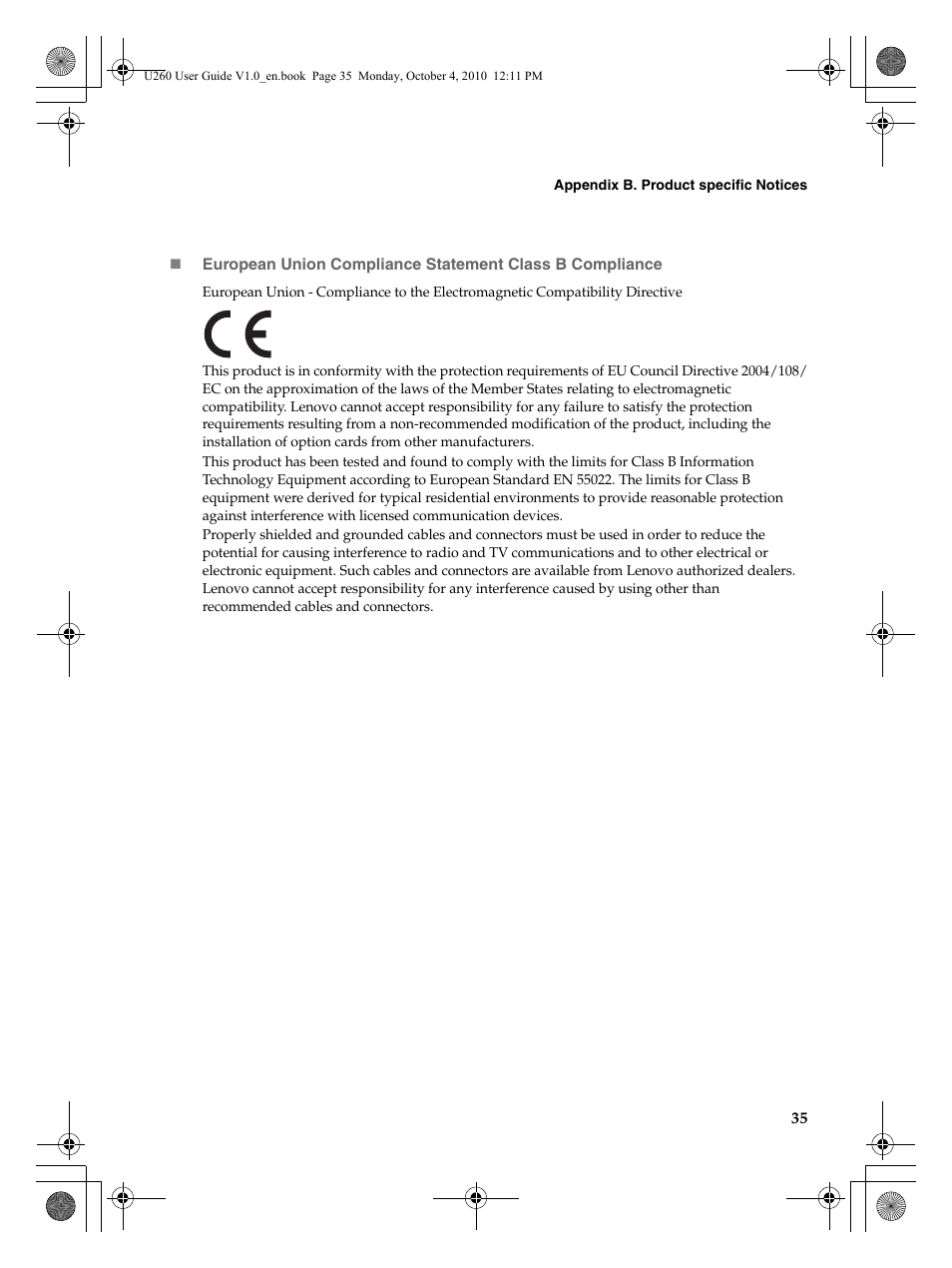 Lenovo IdeaPad U260 User Manual | Page 39 / 42
