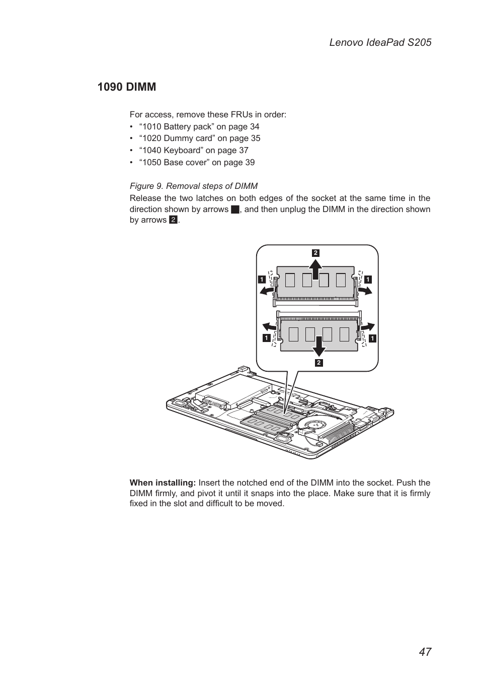 1090 dimm, Lenovo ideapad s205 | Lenovo IdeaPad S205 User Manual | Page 51 / 81