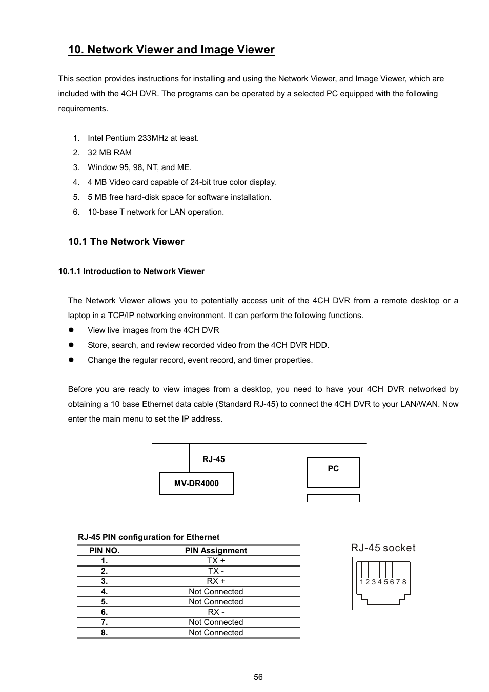 Network viewer and image viewer | AVE MV DR4000 User Manual | Page 58 / 87