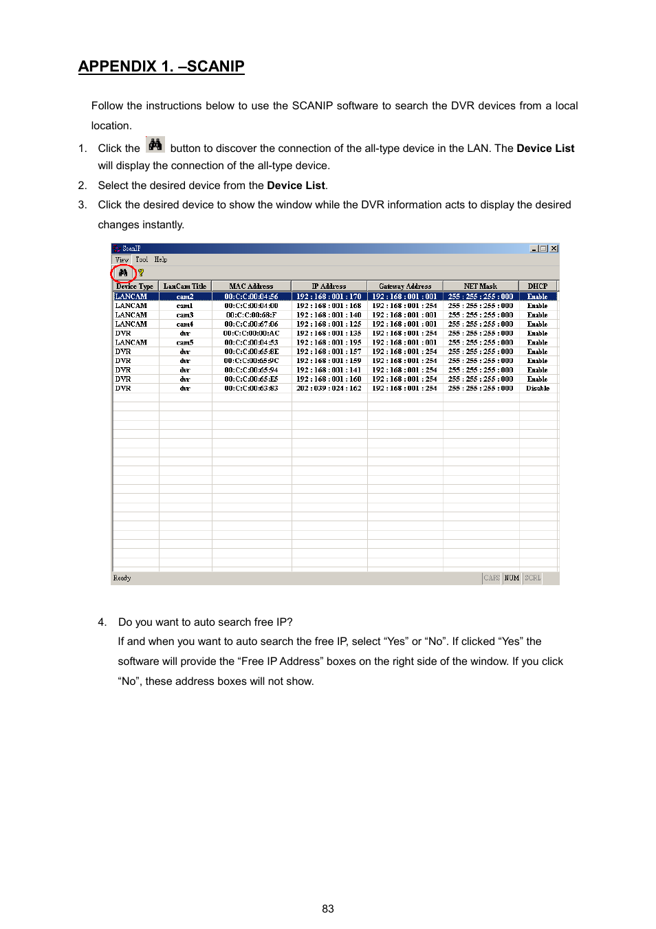 Appendix 1. –scanip | AVE MV DR4000 User Manual | Page 85 / 87