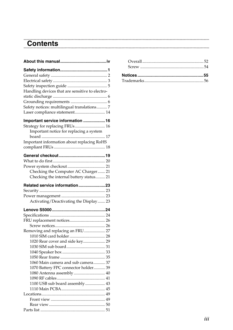 Lenovo S5000 Tablet User Manual | Page 3 / 60