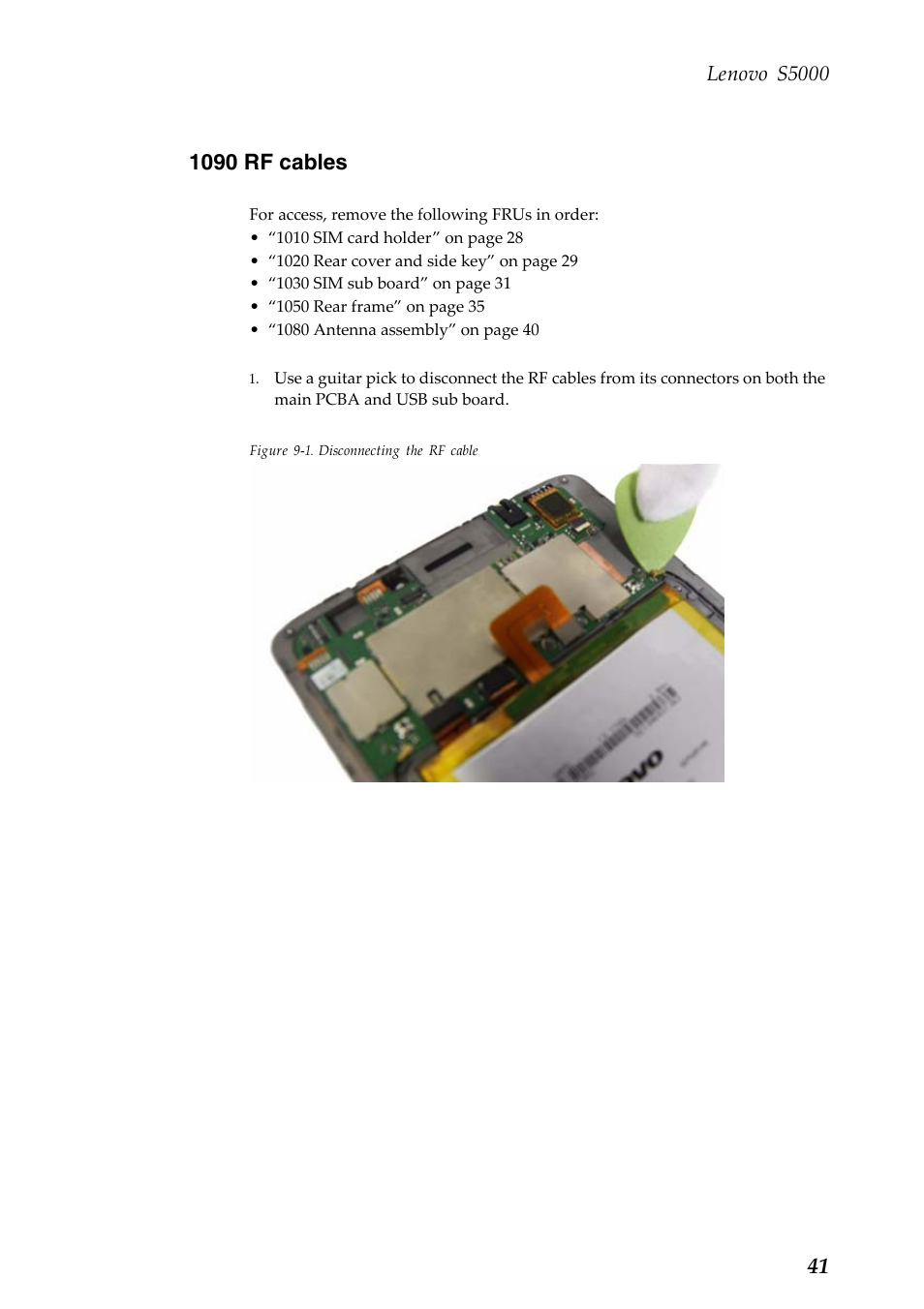 1090 rf cables, Lenovo s5000 | Lenovo S5000 Tablet User Manual | Page 45 / 60