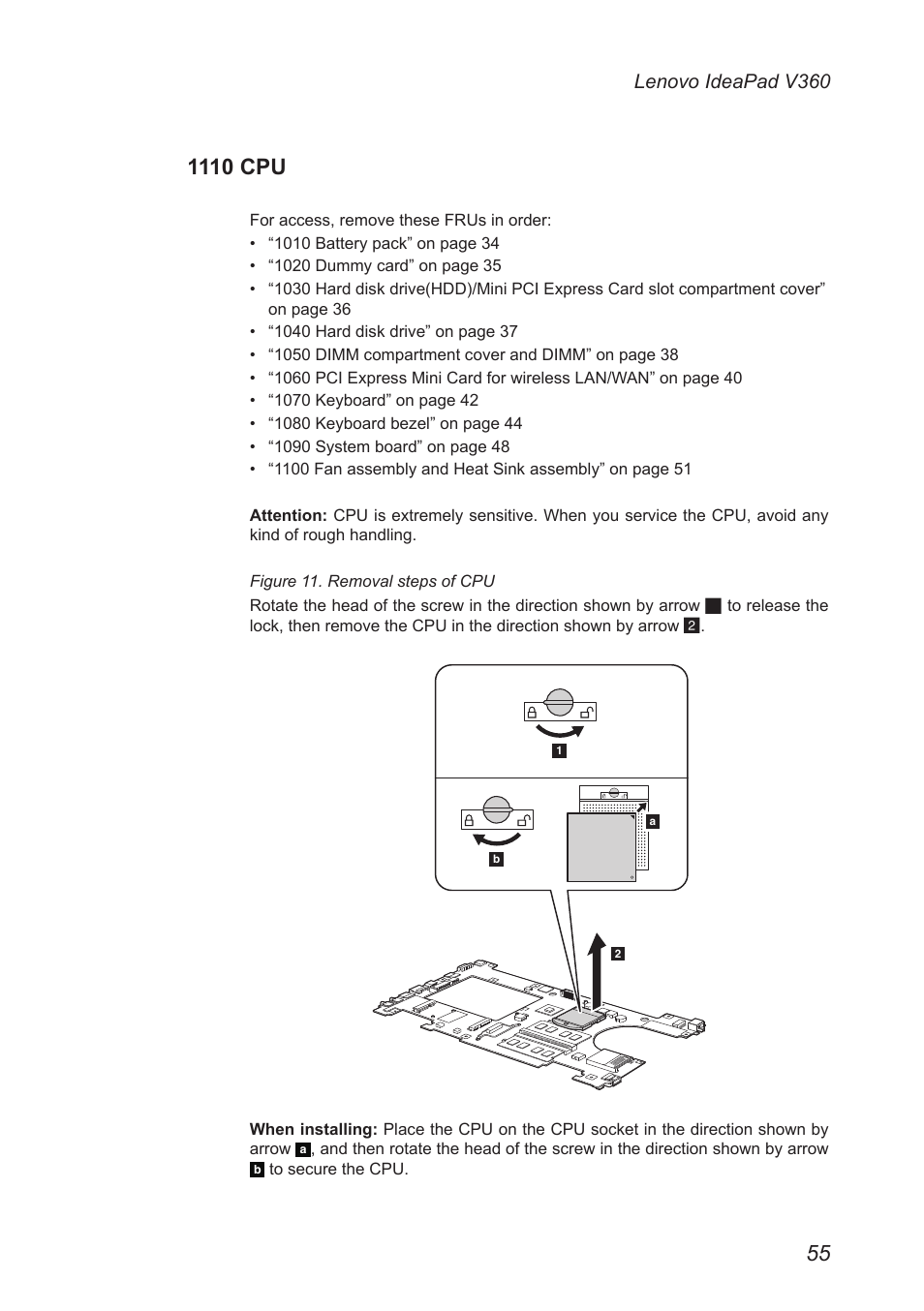 1110 cpu, Lenovo ideapad v360 | Lenovo IdeaPad V360 User Manual | Page 59 / 87