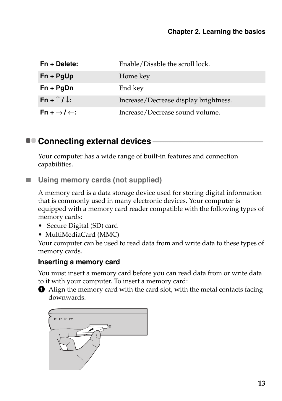 Connecting external devices | Lenovo IdeaPad S100 User Manual | Page 17 / 41