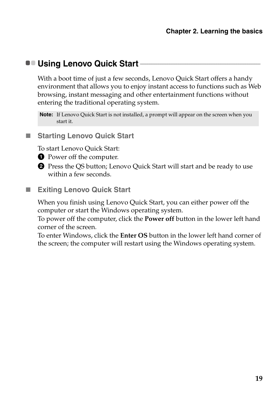 Using lenovo quick start | Lenovo IdeaPad S100 User Manual | Page 23 / 41