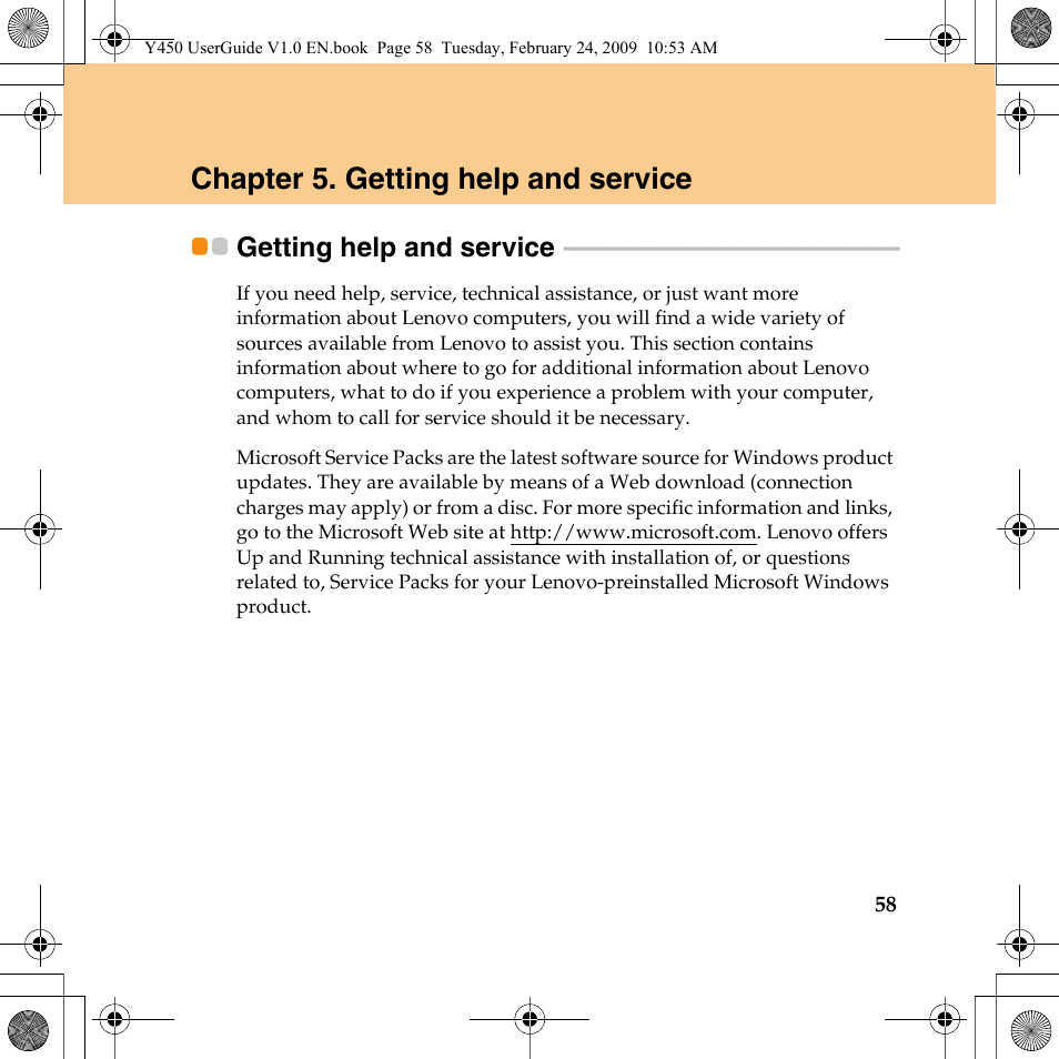 Chapter 5. getting help and service, Getting help and service | Lenovo IdeaPad Y450 User Manual | Page 67 / 148