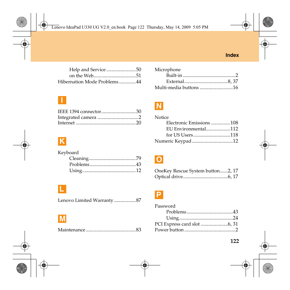Lenovo IdeaPad U330 User Manual | Page 131 / 135