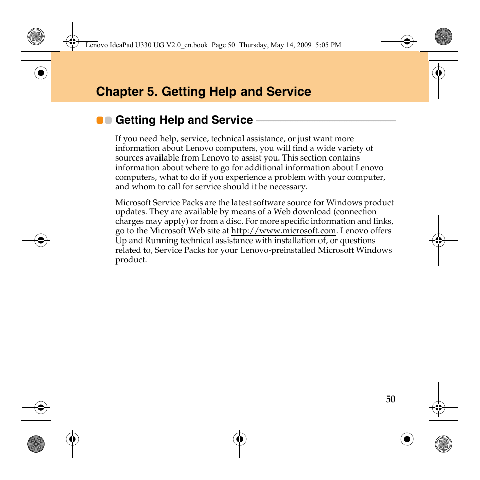 Chapter 5. getting help and service, Getting help and service | Lenovo IdeaPad U330 User Manual | Page 59 / 135