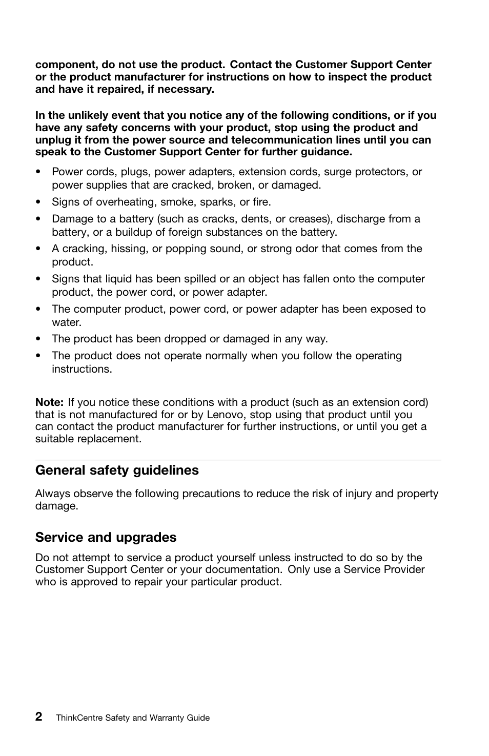 General safety guidelines, Service and upgrades | Lenovo ThinkCentre M70z User Manual | Page 8 / 336