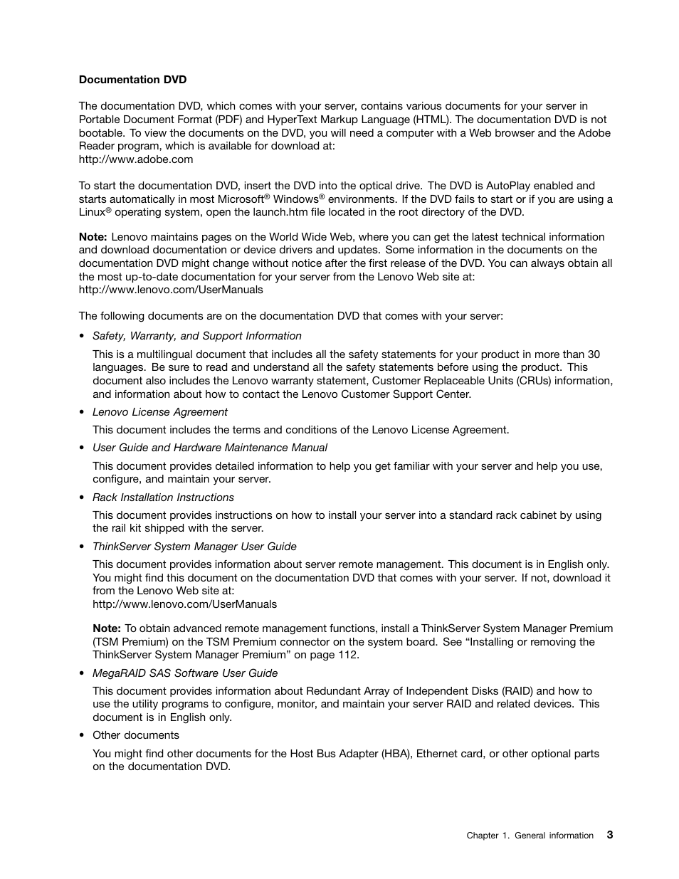 Lenovo ThinkServer RD650 User Manual | Page 17 / 226