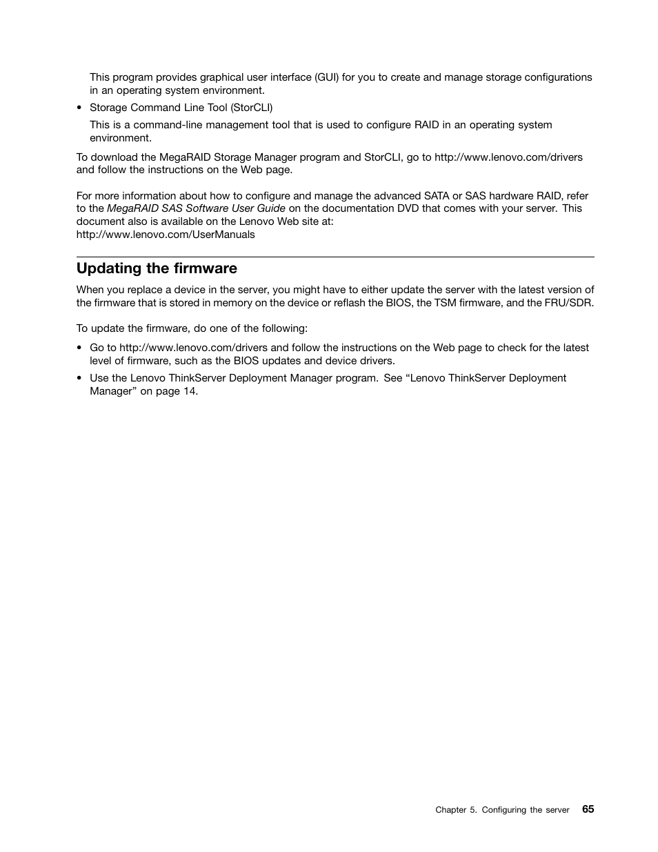 Updating the firmware | Lenovo ThinkServer RD650 User Manual | Page 79 / 226
