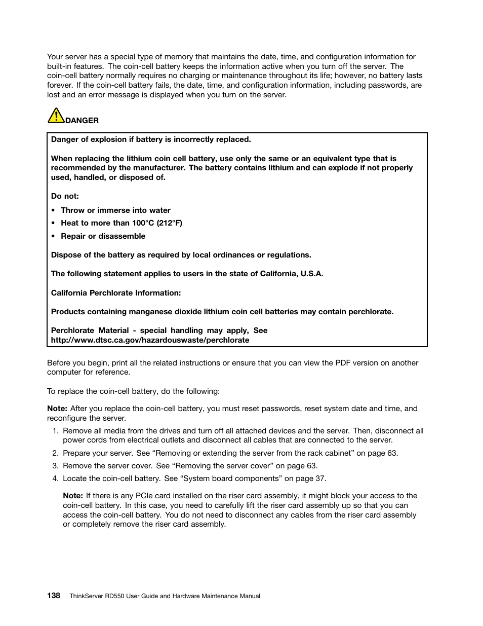 Lenovo ThinkServer RD550 User Manual | Page 152 / 184