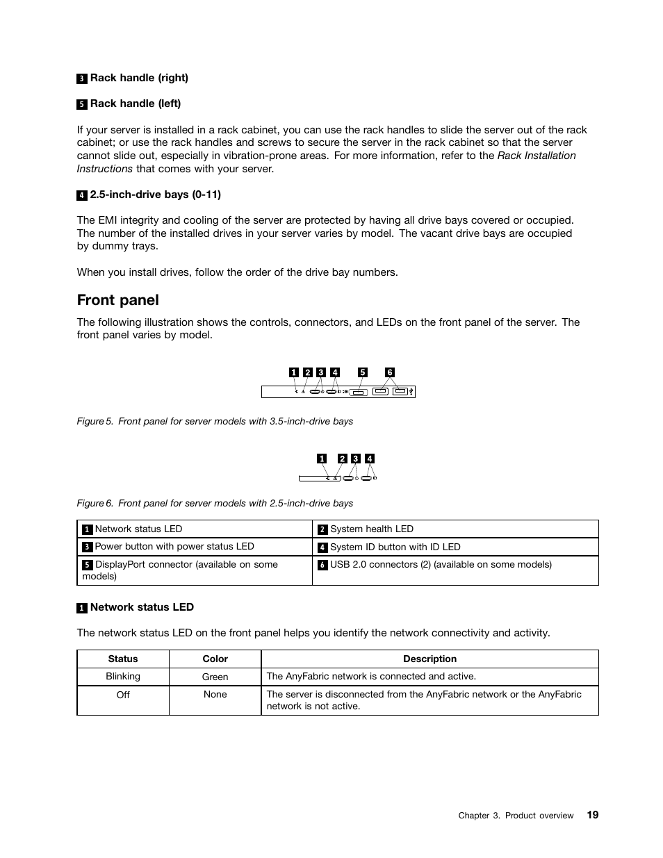 Front panel | Lenovo ThinkServer RD550 User Manual | Page 33 / 184