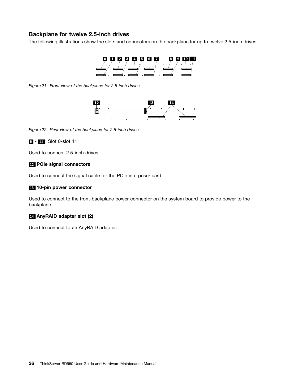 Backplane for twelve 2.5-inch drives | Lenovo ThinkServer RD550 User Manual | Page 50 / 184