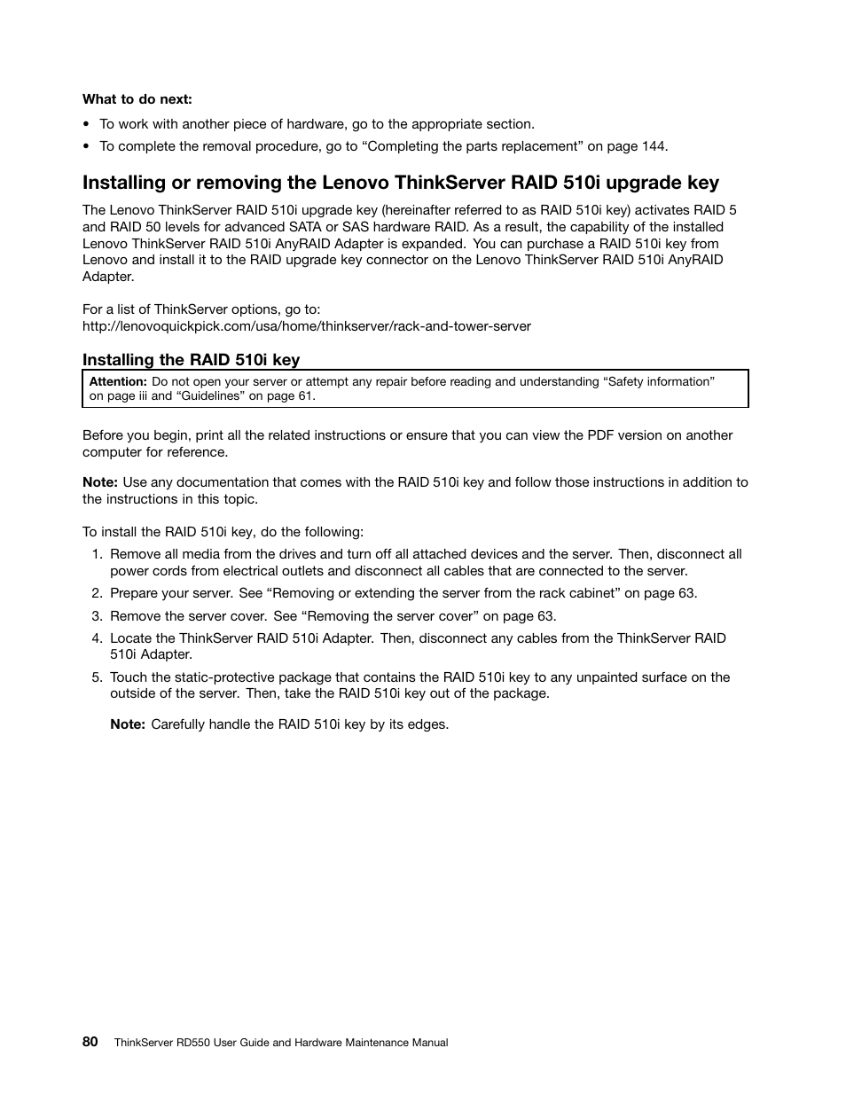 Lenovo ThinkServer RD550 User Manual | Page 94 / 184