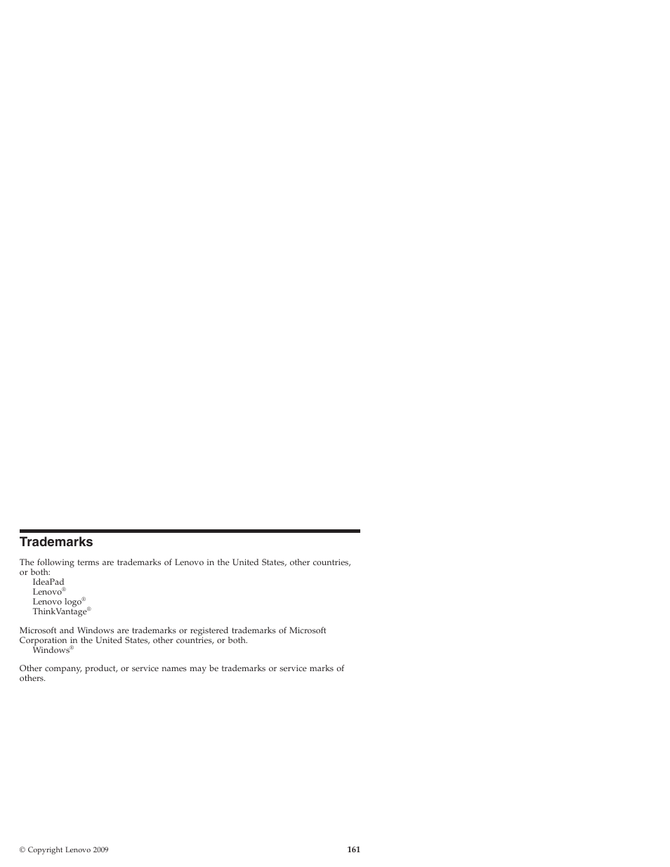 Trademarks | Lenovo IdeaPad S10 User Manual | Page 169 / 180