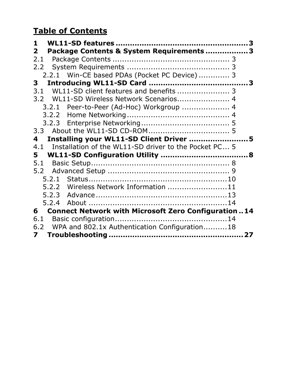 AmbiCom Wireless LAN SD Card WL11-SD User Manual | Page 2 / 28