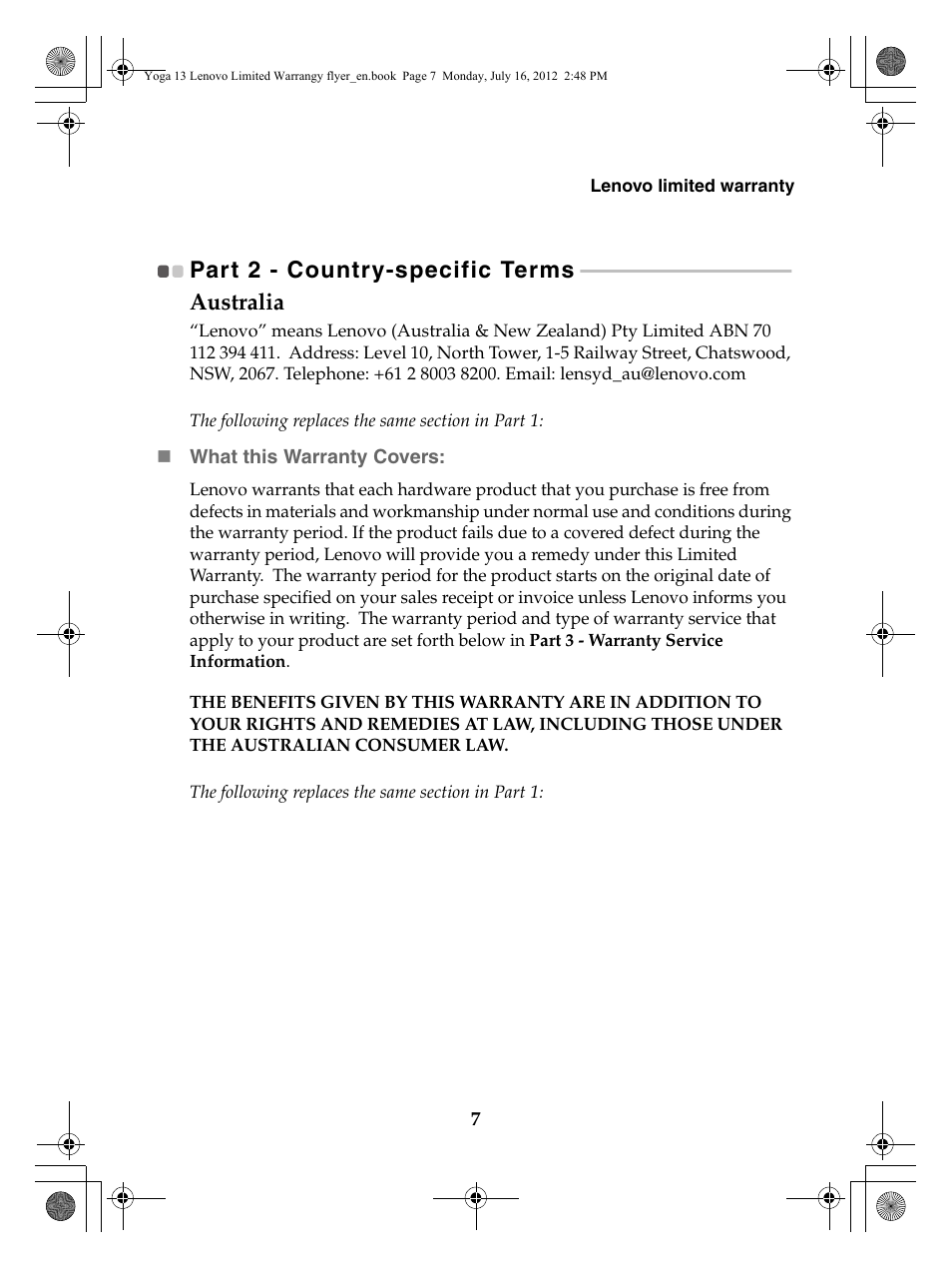 Lenovo Yoga 13 Notebook IdeaPad User Manual | Page 7 / 24