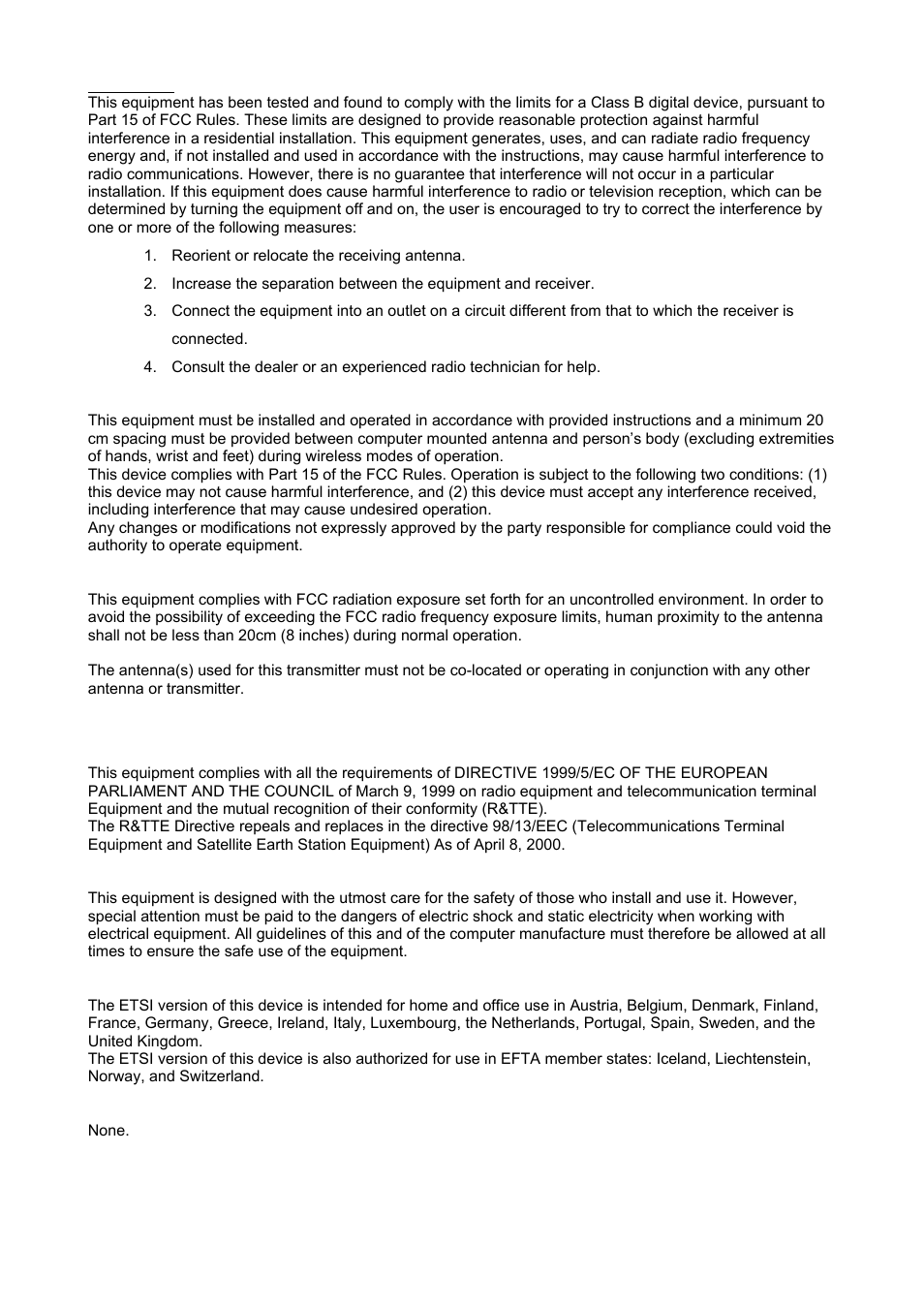 Fcc part 15 | AmbiCom WL250N-USB User Manual | Page 2 / 29