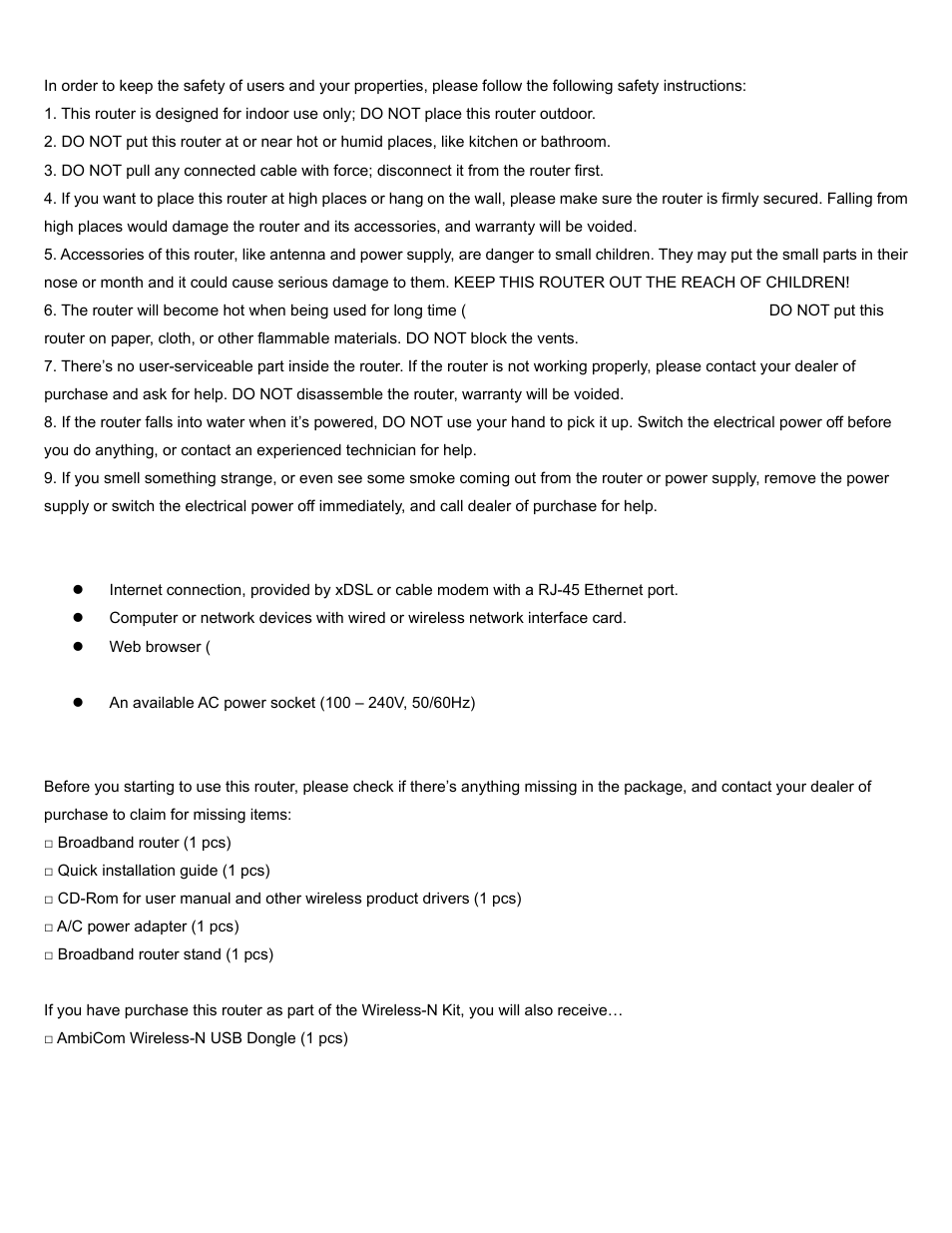 AmbiCom WL250N-AR User Manual | Page 8 / 82