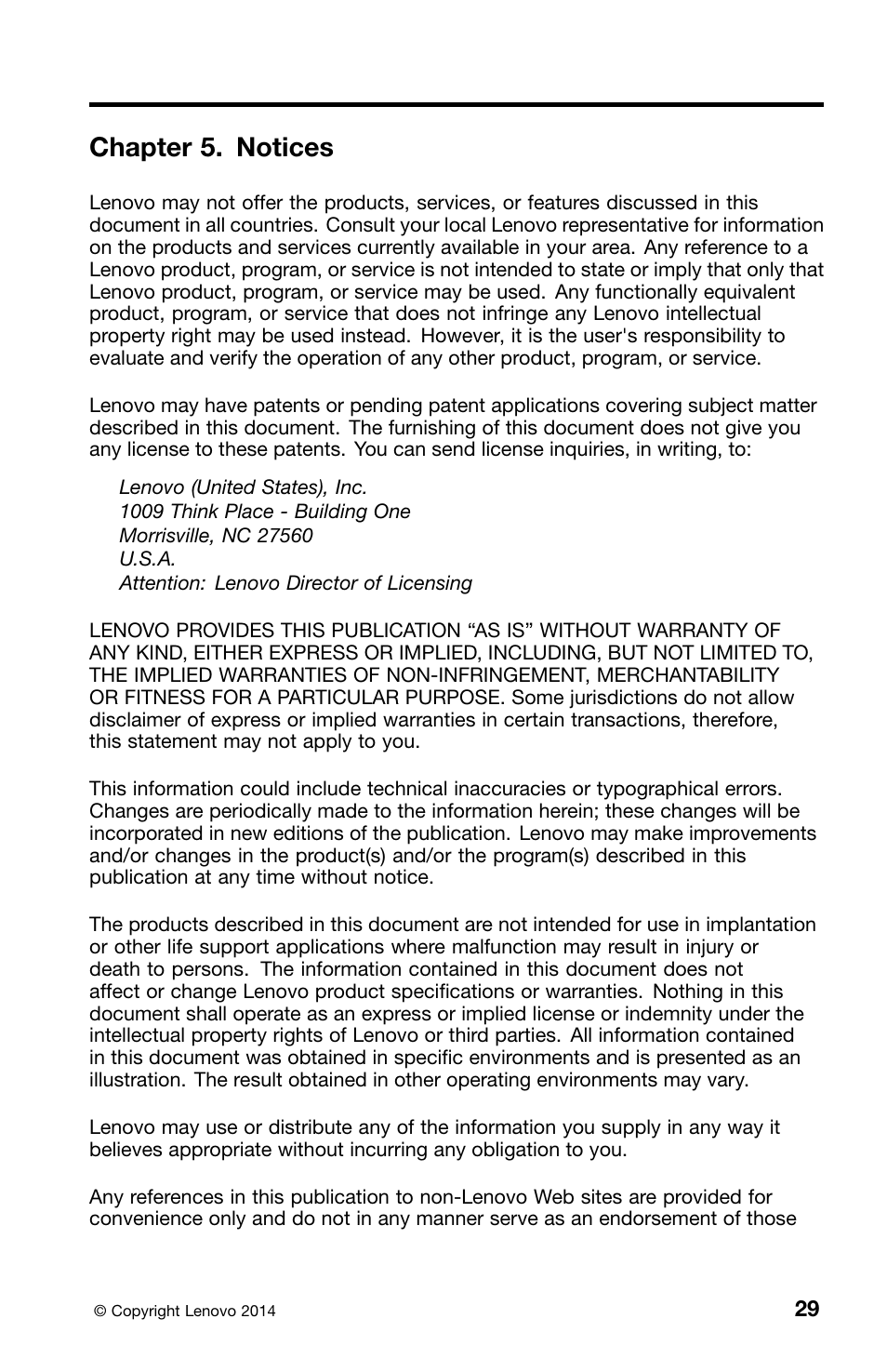 Chapter 5. notices | Lenovo ThinkServer RD550 User Manual | Page 45 / 50