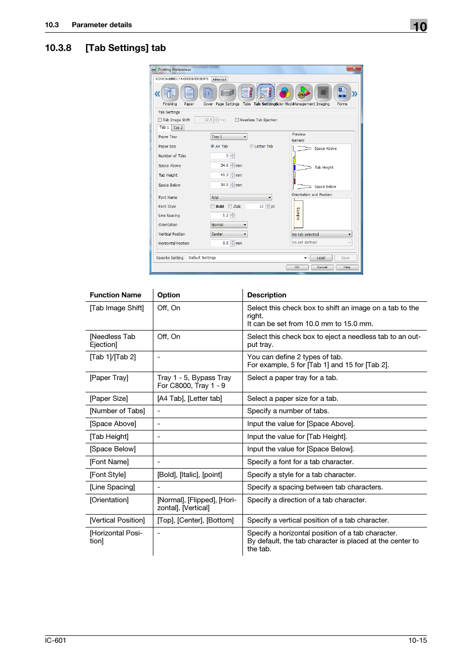 8 [tab settings] tab, Tab settings] tab -15 | Konica Minolta bizhub PRESS C8000e User Manual | Page 122 / 255