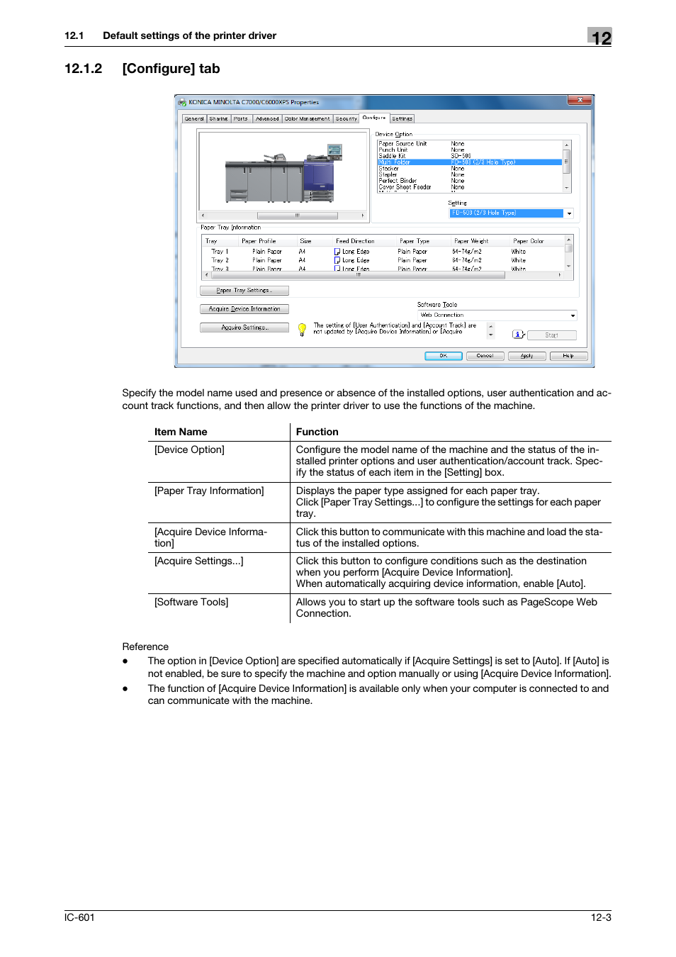 2 [configure] tab, Configure] tab -3, P. 12-3 | Konica Minolta bizhub PRESS C8000e User Manual | Page 147 / 255