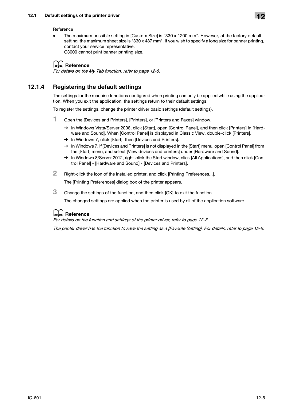 4 registering the default settings, Registering the default settings -5 | Konica Minolta bizhub PRESS C8000e User Manual | Page 149 / 255