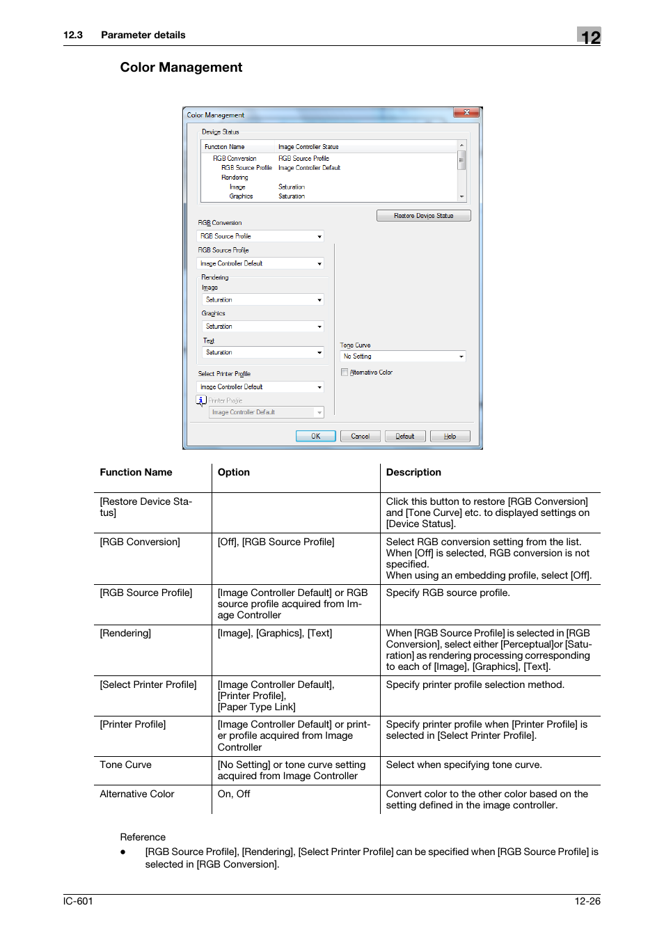 Color management | Konica Minolta bizhub PRESS C8000e User Manual | Page 170 / 255