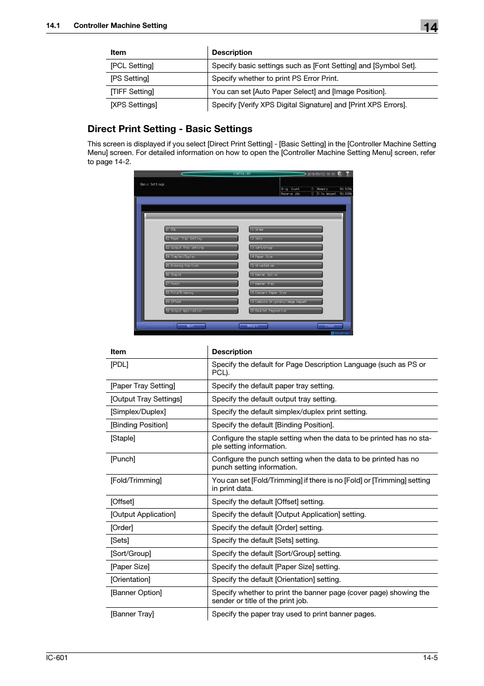 Direct print setting - basic settings | Konica Minolta bizhub PRESS C8000e User Manual | Page 189 / 255