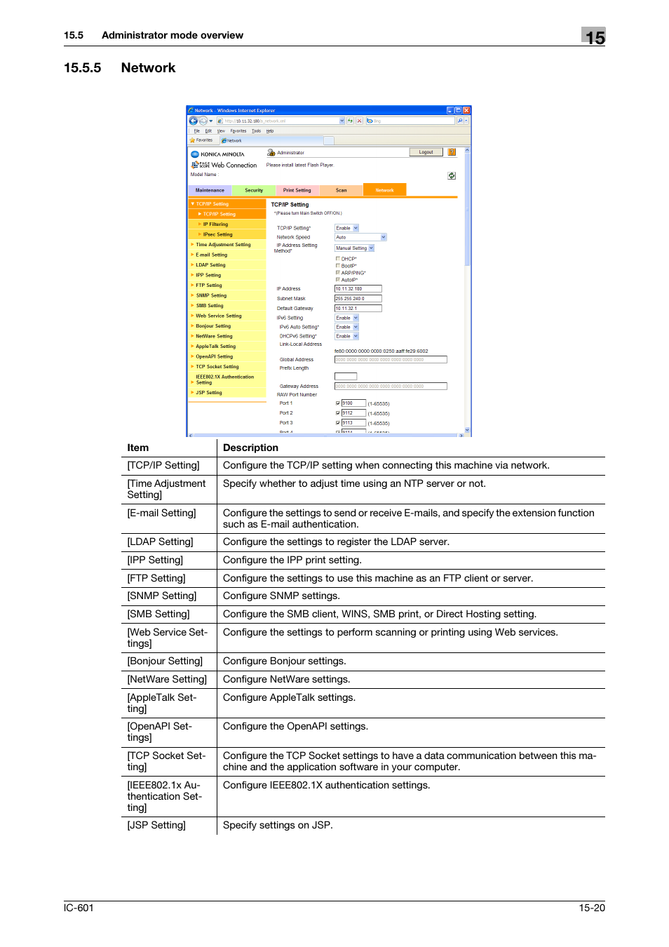 5 network, Network -20 | Konica Minolta bizhub PRESS C8000e User Manual | Page 226 / 255