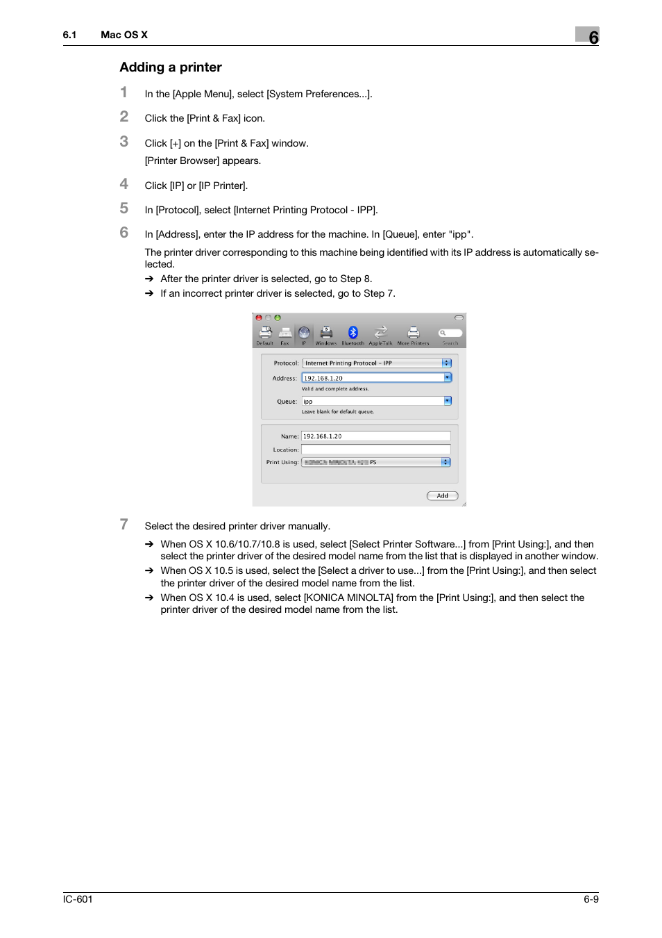 Adding a printer | Konica Minolta bizhub PRESS C8000e User Manual | Page 81 / 255