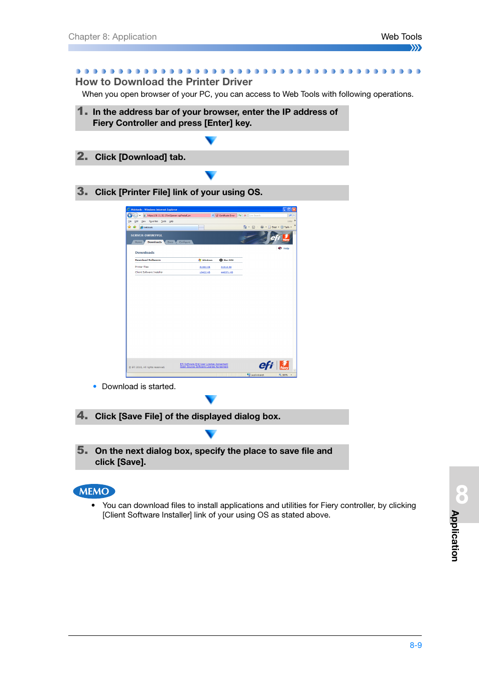 How to download the printer driver, How to download the printer driver -9 | Konica Minolta bizhub PRESS C8000e User Manual | Page 159 / 204