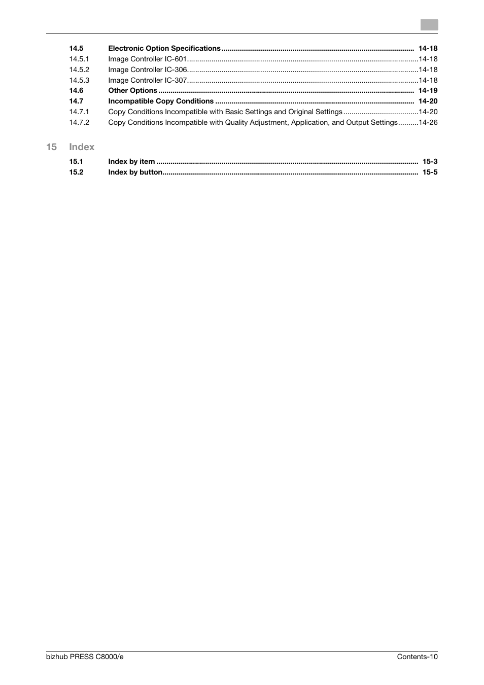 15 index | Konica Minolta bizhub PRESS C8000e User Manual | Page 12 / 706