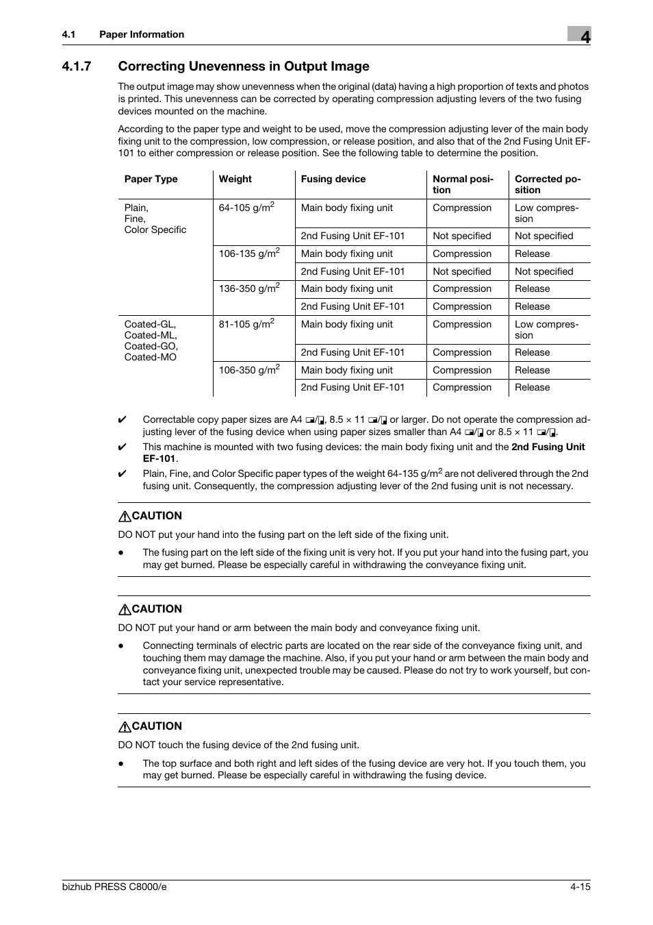 7 correcting unevenness in output image, Correcting unevenness in output image -15 | Konica Minolta bizhub PRESS C8000e User Manual | Page 137 / 706