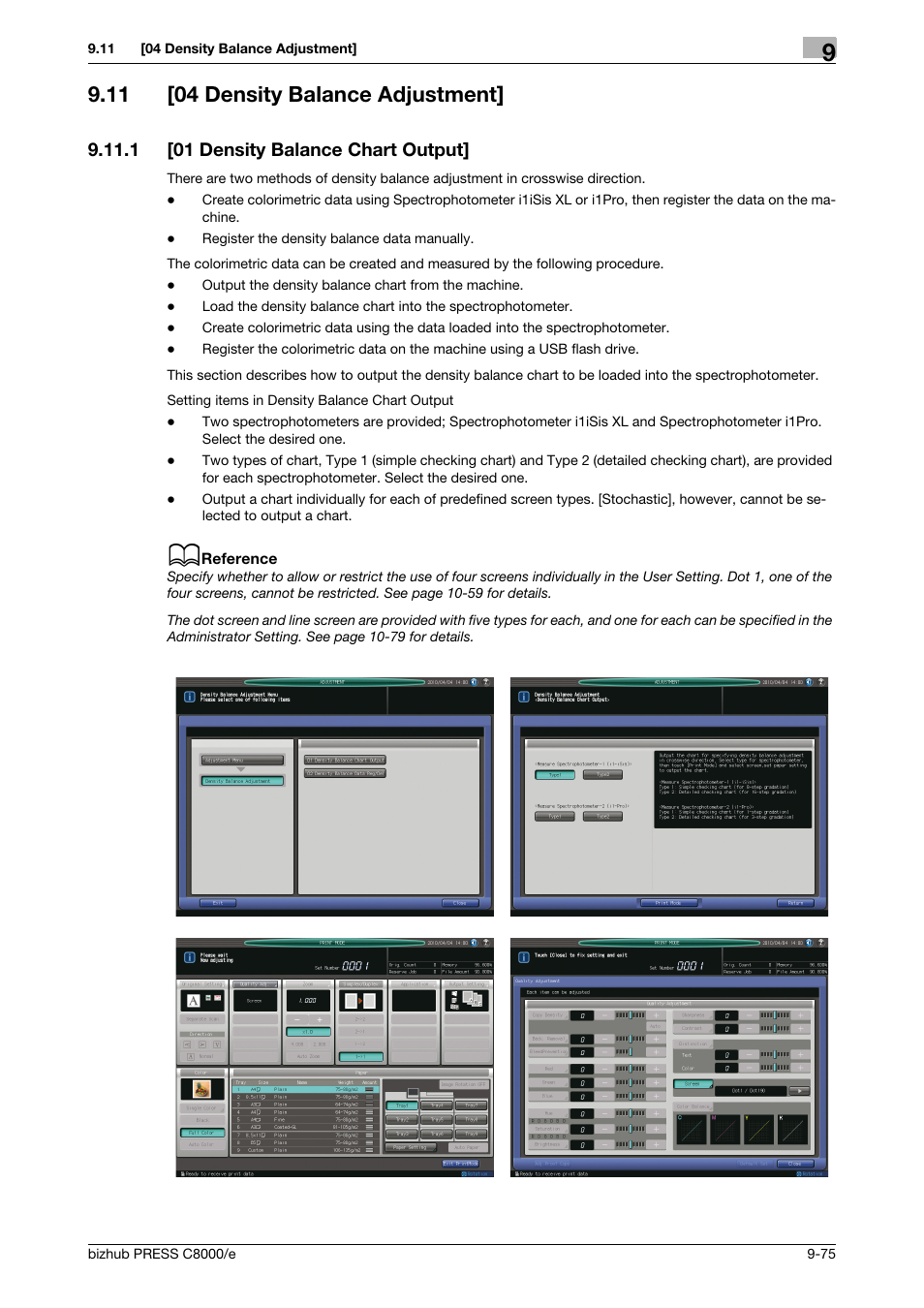11 [04 density balance adjustment, 1 [01 density balance chart output, 04 density balance adjustment] -75 | 01 density balance chart output] -75 | Konica Minolta bizhub PRESS C8000e User Manual | Page 393 / 706