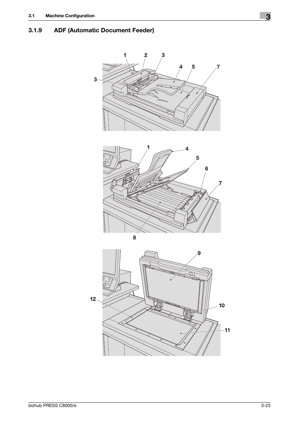 9 adf (automatic document feeder), Adf (automatic document feeder) -23 | Konica Minolta bizhub PRESS C8000e User Manual | Page 87 / 706
