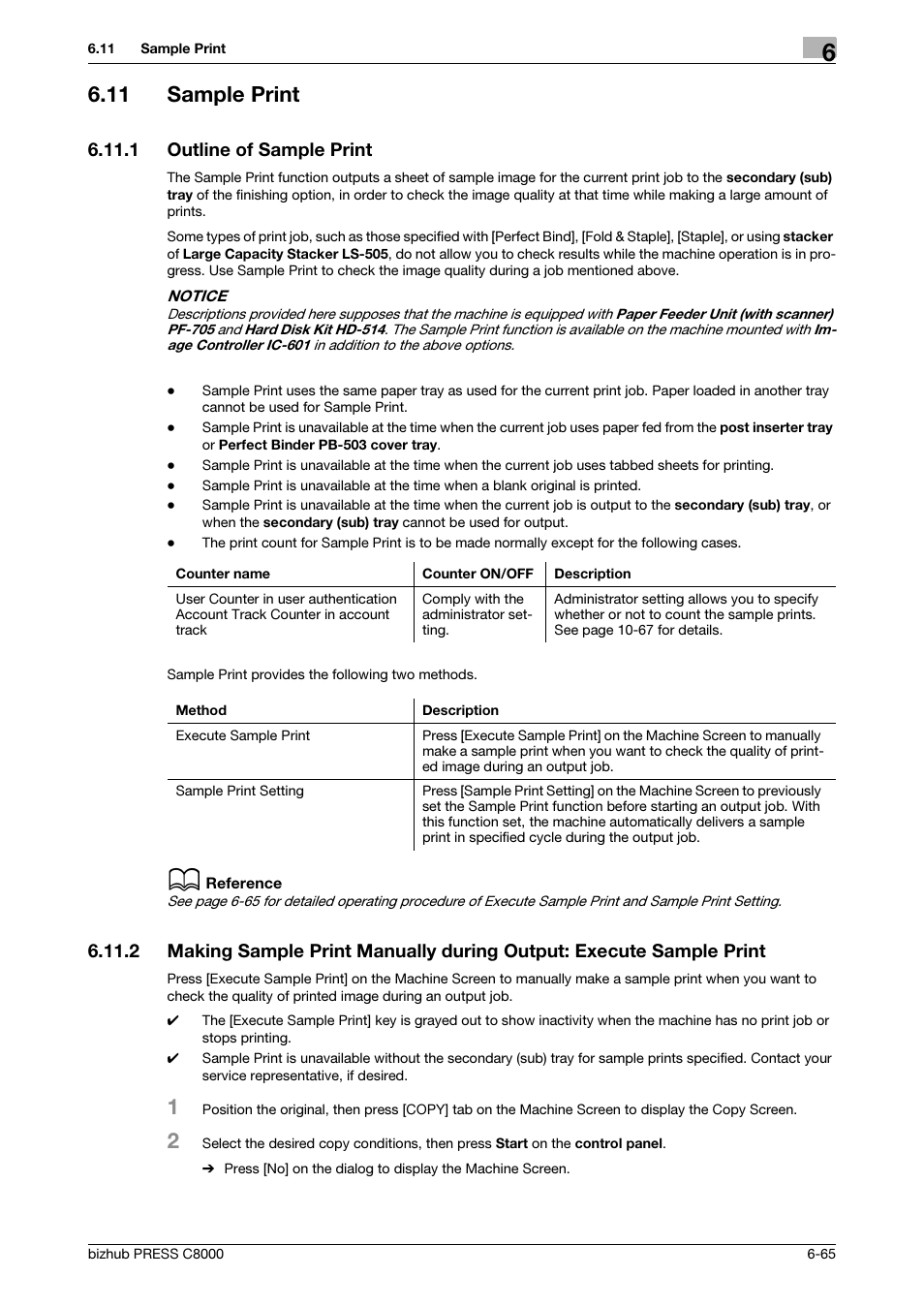 11 sample print, 1 outline of sample print, Sample print -64 | Outline of sample print -64 | Konica Minolta bizhub PRESS C8000e User Manual | Page 229 / 418