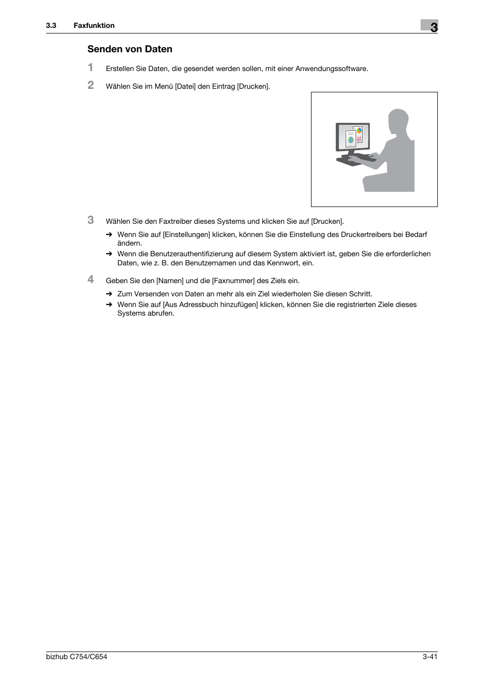 Senden von daten, Senden von daten -41 | Konica Minolta bizhub C654 User Manual | Page 101 / 134
