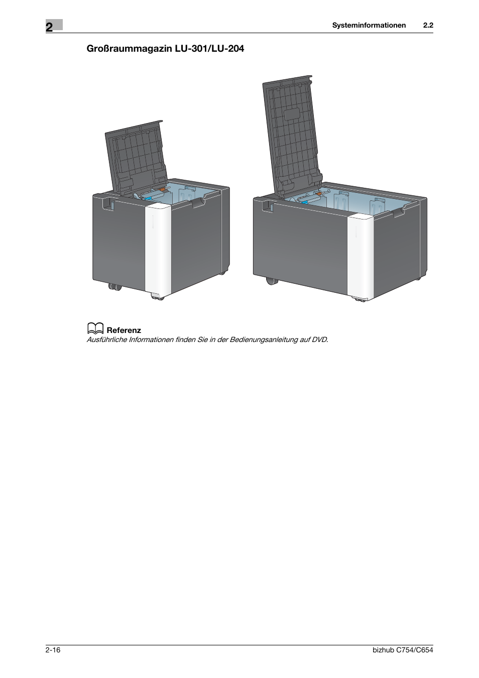 Großraummagazin lu-301/lu-204, Großraummagazin lu-301/lu-204 -16 | Konica Minolta bizhub C654 User Manual | Page 44 / 134