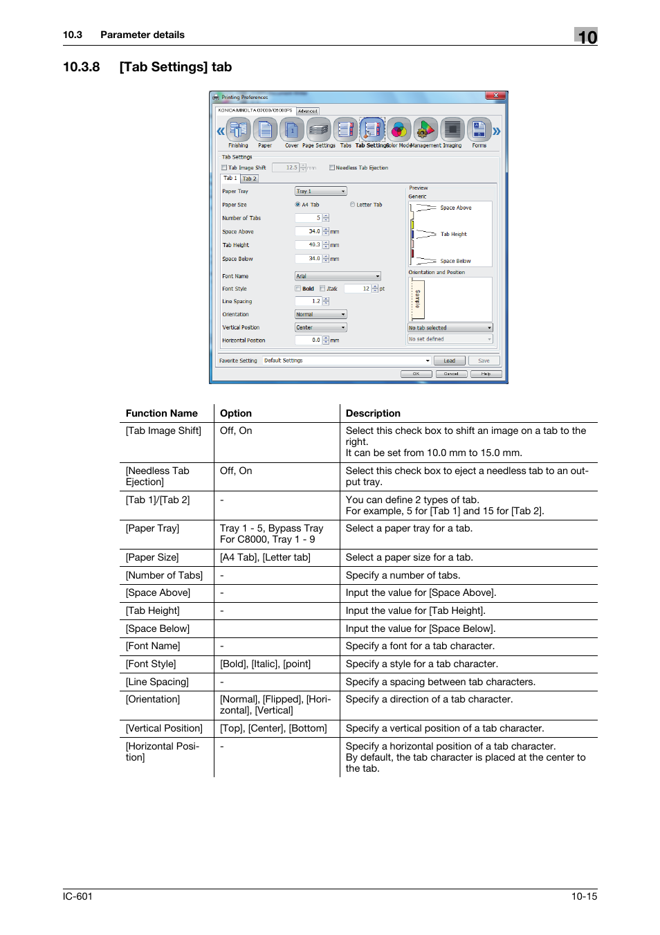 8 [tab settings] tab, Tab settings] tab -15 | Konica Minolta bizhub PRESS C70hc User Manual | Page 116 / 249